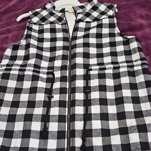 Checkered Black and White Women's Vest